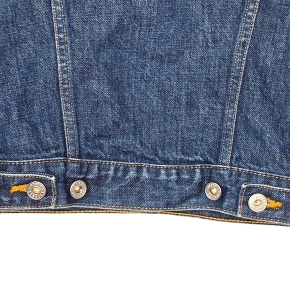 Express Bleus Womens Vintage Classic Dark Wash Denim Jean Jacket Size Small - Picture 6 of 11